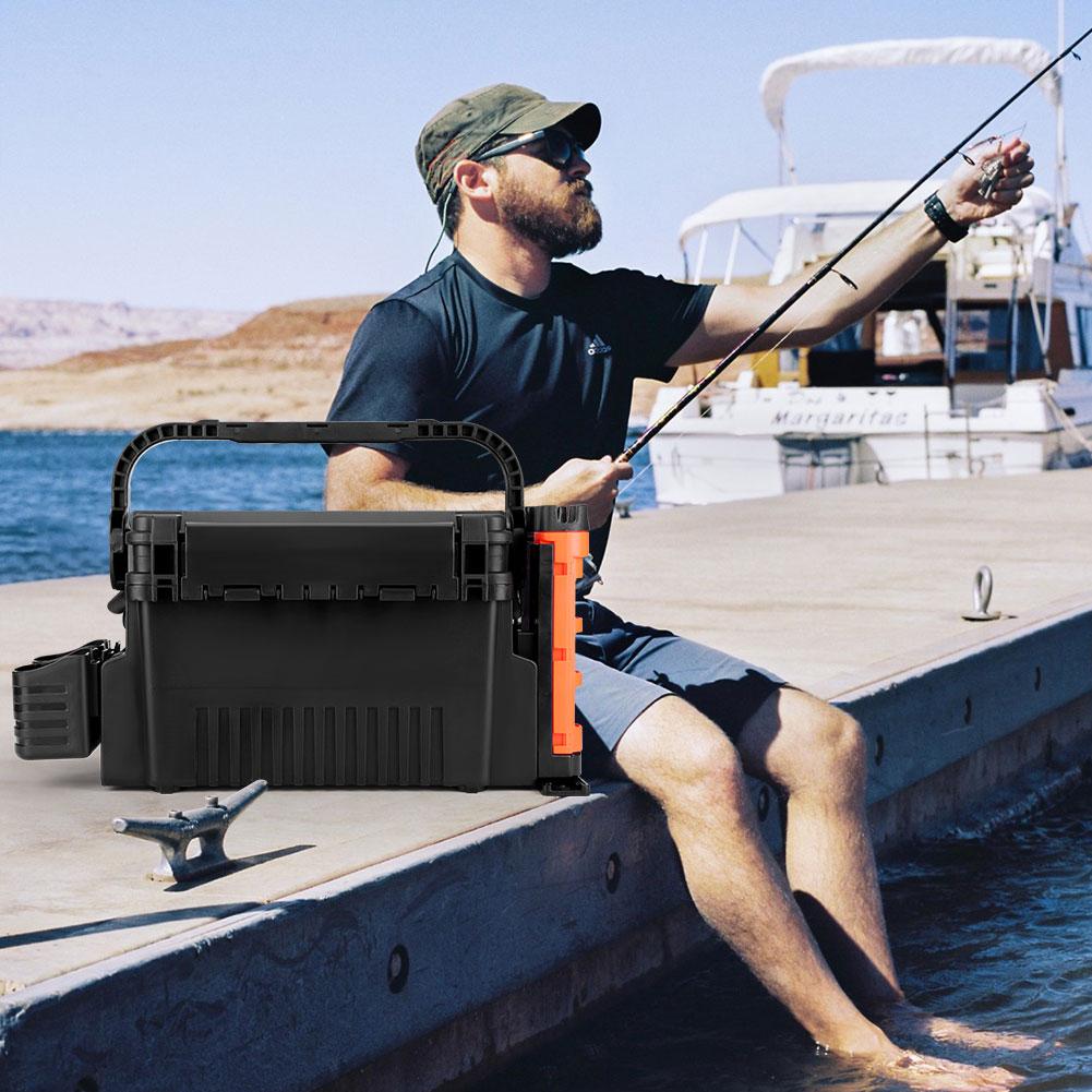 2 Tier Fishing Tackle Box Fishing Box 11 L Fishing Tool Box Adjustable Fishing Organizer Case Large Capacity Fishing Accessories