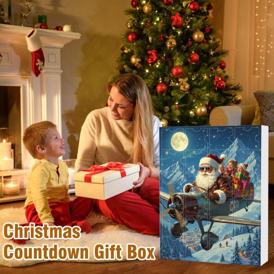 2025 Transportation Advent Calendar 24 Days Christmas Countdown with Collectible Train Plane Pendants Holiday Gifts for Toddler Boys Kids