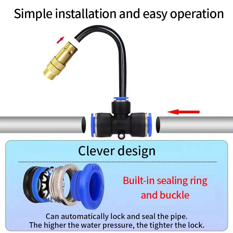 Automatic Sprayer System Patio Misting Cooling Adjustable Rotating Copper Atomizing Nozzle Nebulizer Sprinkler Irrigation Kit