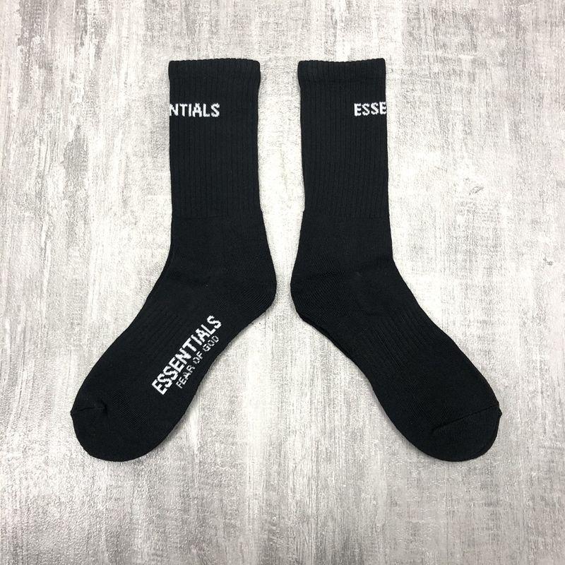 Fear Of God Classic ESSENTIALS Letter Print Crew Socks Breathable Cotton Streetwear Socks