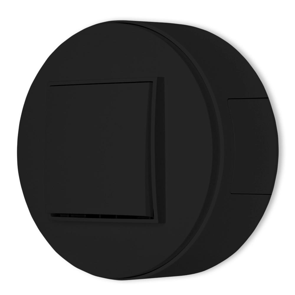Double stair switch USA set surface-mounted round Mini matt black