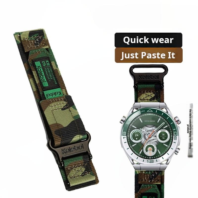 Quick Fabric Watchband For Huawei Smart Watch Gt5pro Gt5 Gt4 Gt 4 46mm Camouflage Army Green Fabric Nylon Men Universal Strap 22