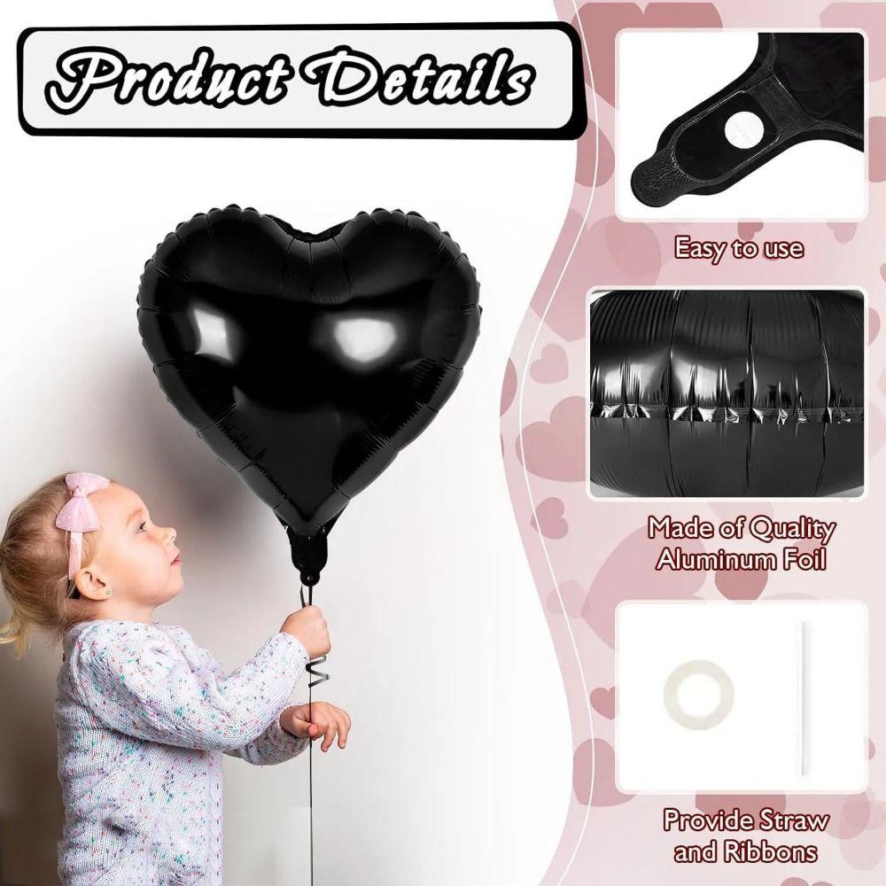 12Pcs Inflatable Heart Foil Balloons 18 Inch Valentine's Day Balloon  Birthday Party