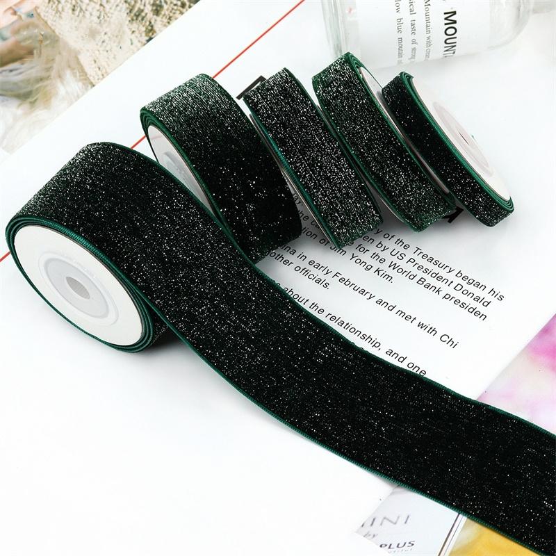 5 yardů zelená sametová stuha pro ručně vyráběné dárkové balicí potřeby domácí párty vánoční dekorace