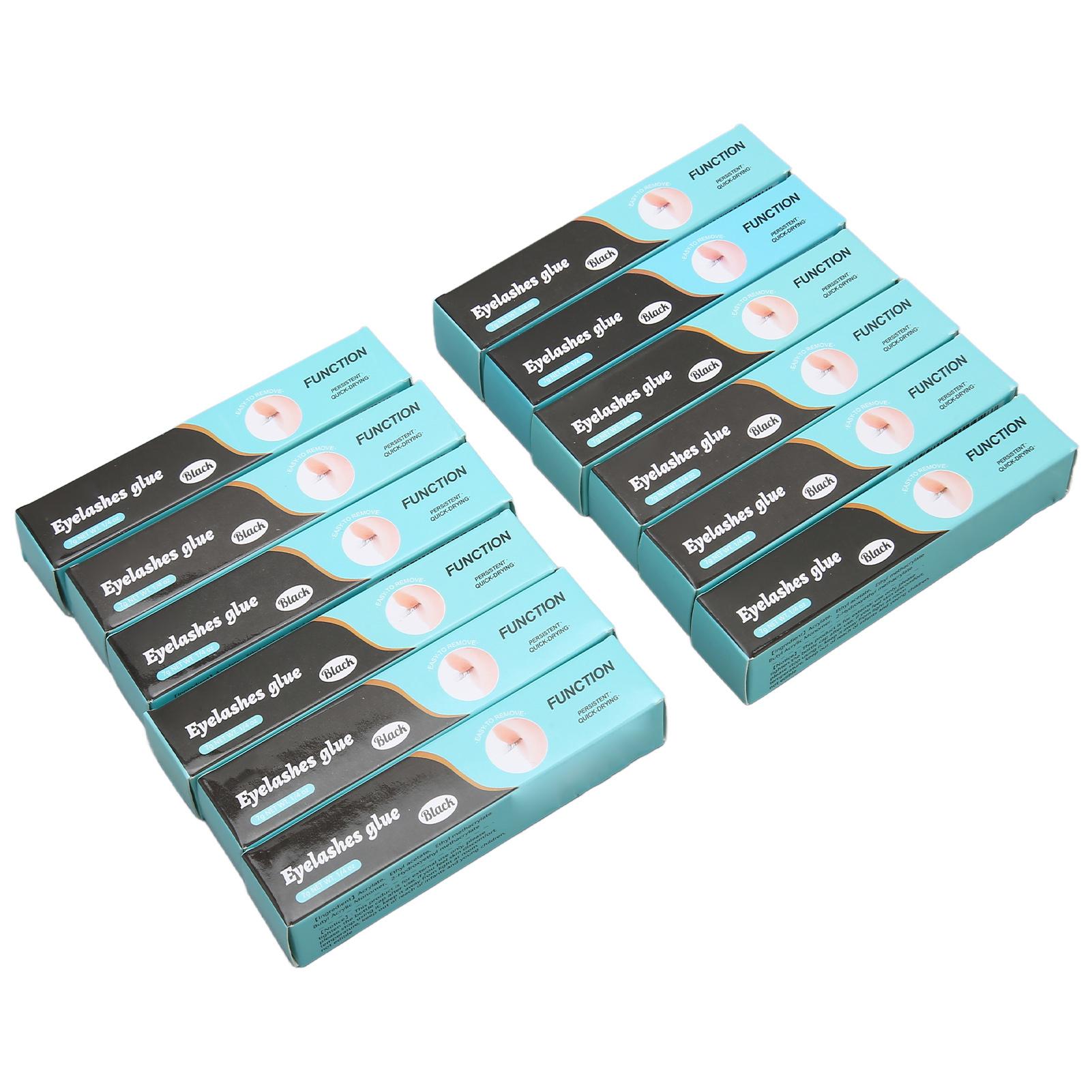 

12 шт. клей для накладных ресниц быстросохнущий суперпрочный водостойкий долговечный черный клей для ресниц