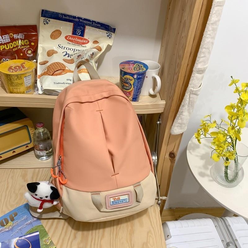 Unisex Harajuku Style Color Block Student Backpack Large Capacity Korean College Wind Ins New Shoulder Bag For Women