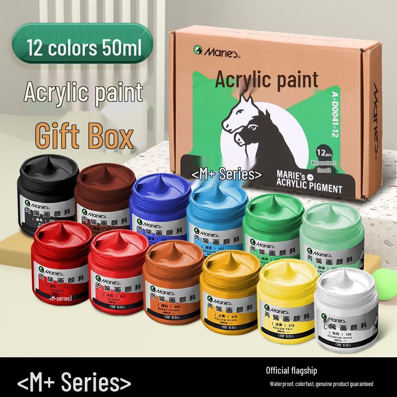 Mali Kids Waterproof Acrylic Paint Set for Plaster Dolls and Graffiti - White, Sun-Resistant, Colorfast.