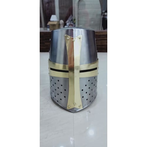 THORINSTRUMENTS (with Device) Large Brass Crusader Helmet