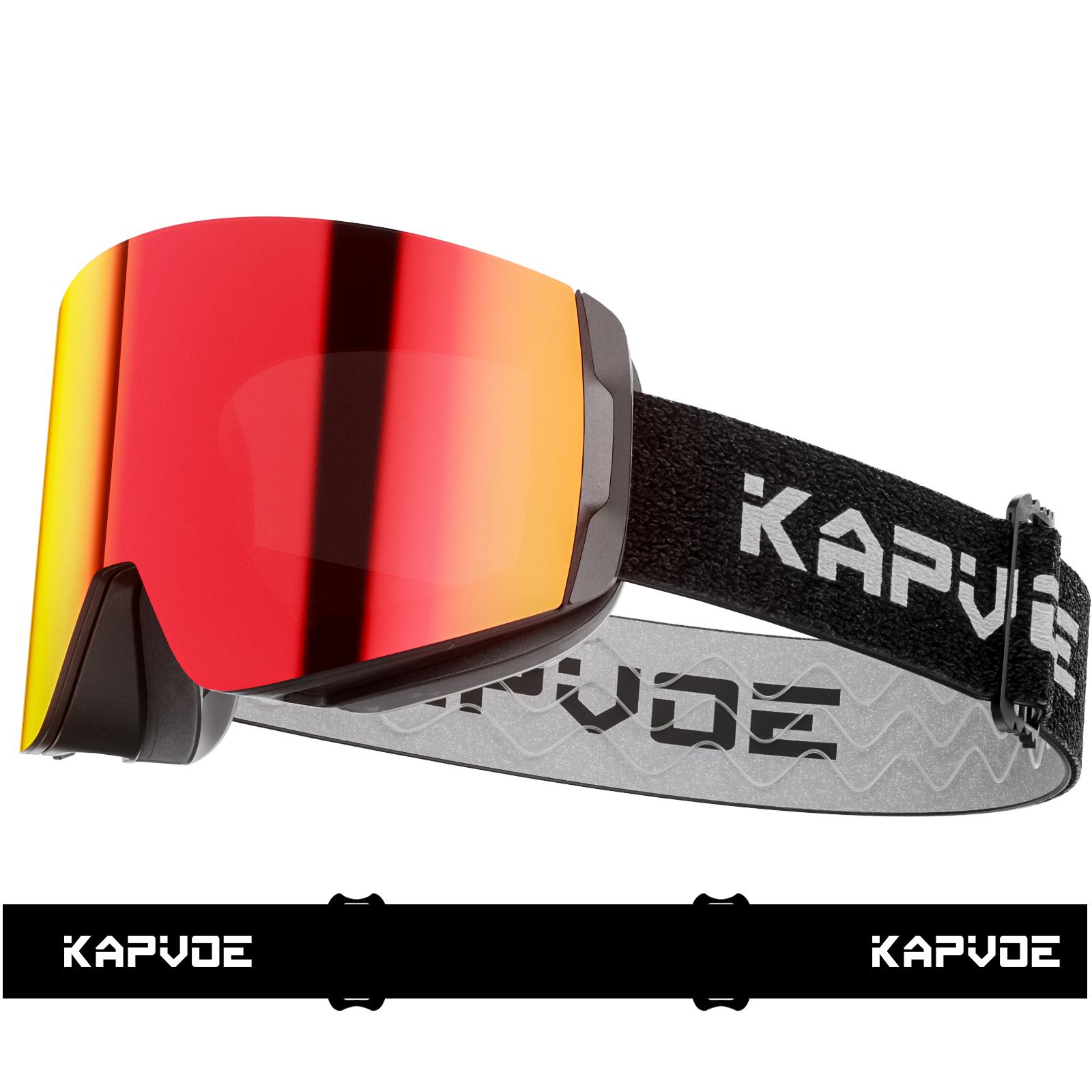 

Kapvoe Snow Goggles Snowboarding Goggle Skiing Mask for Men Women Anti-Fog Lens Kit UV400 Protection Ski Snowmobile Glasses