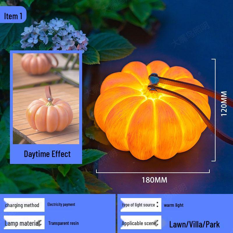 Solar-Powered Pumpkin Lantern: Outdoor Decorative Light for Courtyard and Lawn Ornaments