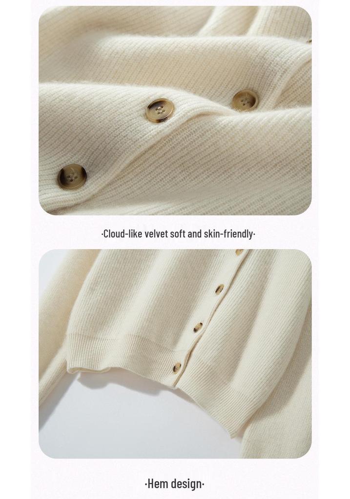 Women's Cashmere Sweater Cardigan - Warm, Stylish, Loose-Fit for Autumn Winter