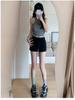 Women's Gray High-Waist Sports Shorts Spring 2026 - Slimming Summer Hot Pants