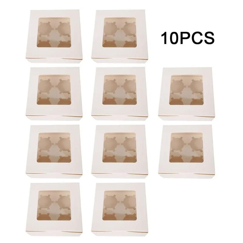 Clear Window Cupcake Boxes with Inserts Cake Holder Carrier for Holiday Parties Baking Supplies and Special Events
