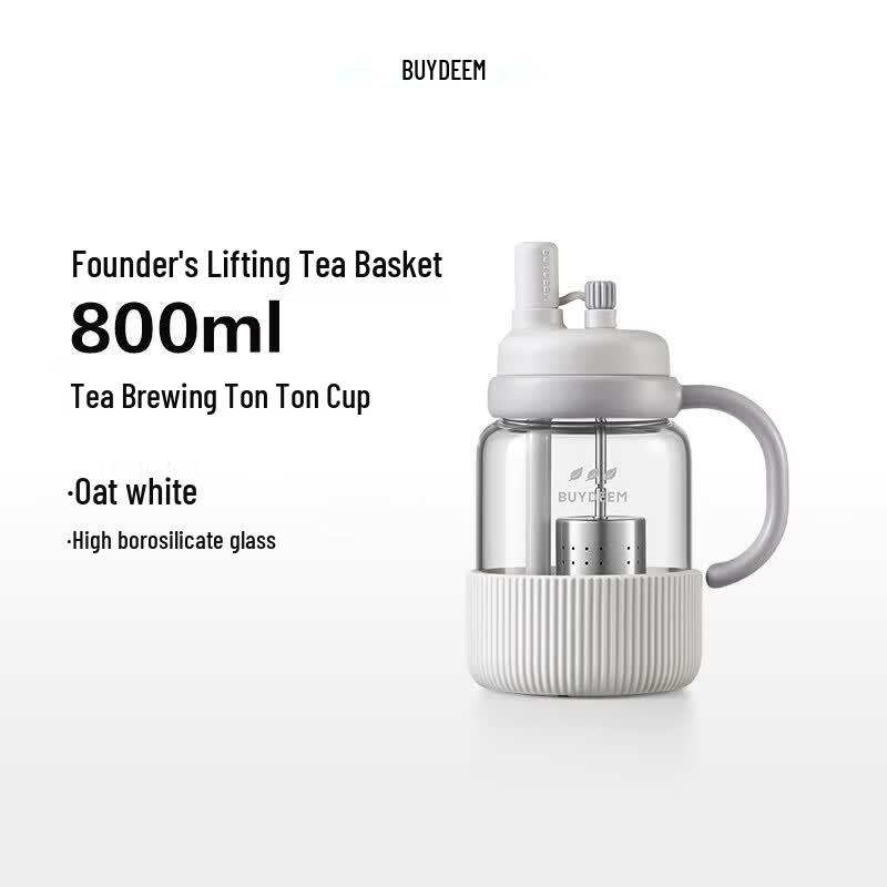 Buydeem DG88 800ml Tea Infuser Glass Bottle with Straw