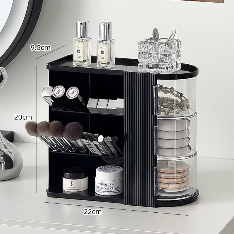 Schräger Multigitter-Schreibtisch-Kosmetik-Make-up-Pinsel-Aufbewahrungsständer Organizer Aufbewahrungsregal Drehbarer Schubladen-Stil Staubdichte Aufbewahrungsbox