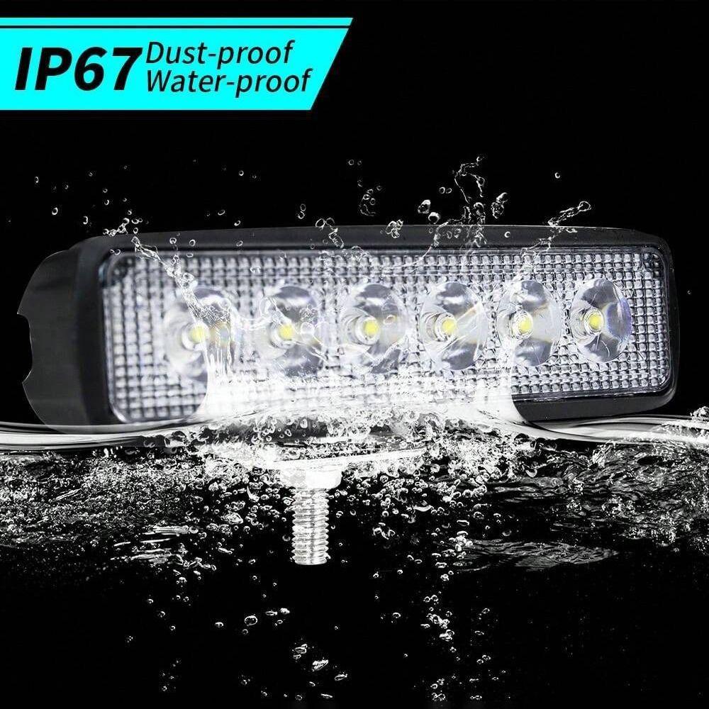 18W Power LED Daytime Running Lights Super Bright 6000K White Spotlights Aluminum Alloy Waterproof IP67 Driving Lights SUV Truck