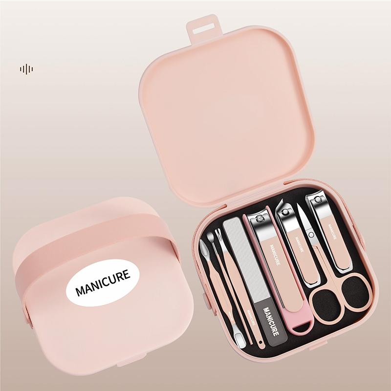 Anti-Splash Nail Clipper 8pcs Set Home Nail Care Kit Non-Slip Nail Trimmer Toenail & Fingernail Clippers