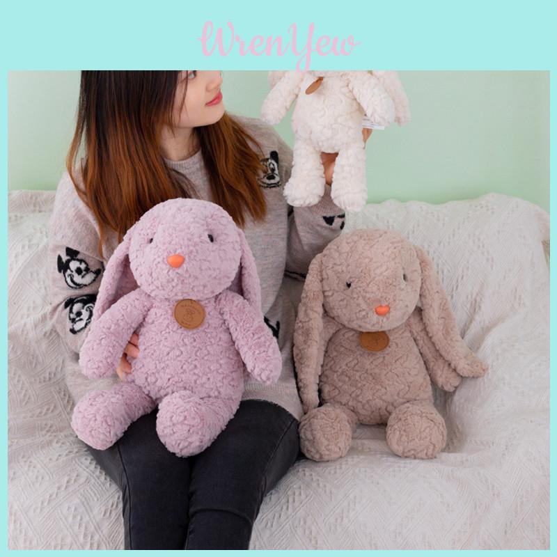 Soft And Cuddly Pp Cotton Stuffed Animal Rabbit Toy In White Or Brown