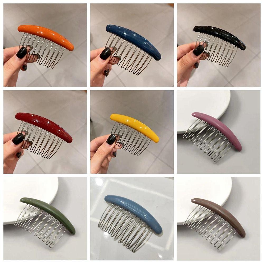 Side Clip Hair Comb Clip Candy Color Hair Clip Broken Hair Clip  Female Hair Accessories