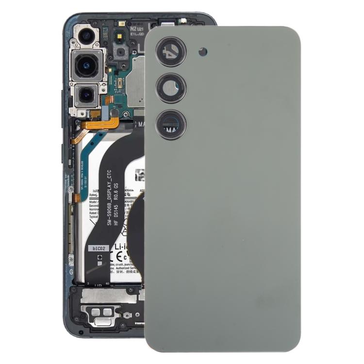 Для Samsung Galaxy S23 SM-S911B OEM стеклянная задняя крышка аккумулятора с крышкой объектива камеры зелёный
