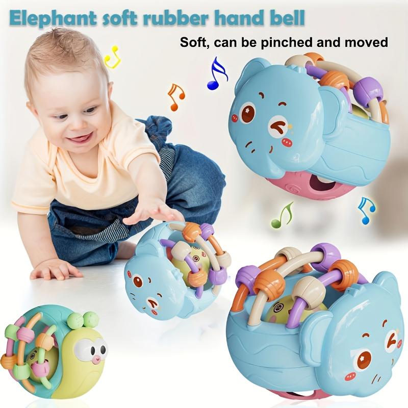 Cute and Interesting Hand-Held Baby Rattle, Puzzle Snail Elephant Rattle Plastic Ball, Plastic Material,Newborn Souvenir Toy BallChristmas Stocking