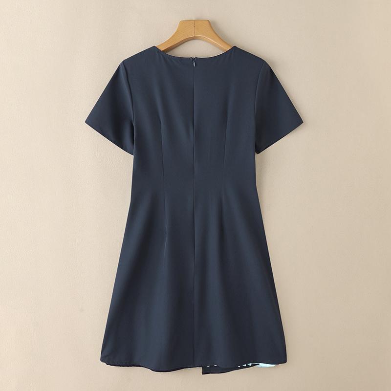 ZANZEA Women Summer Round Neck Short Sleeve Casual Patchwork Dress