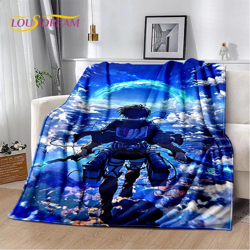 2025 Attack On Titan Eren Anime Cartoon Soft Blankets,Throw Blanket Comfortable Blanket for Picnic Beds Sofa Home Kids Gifts