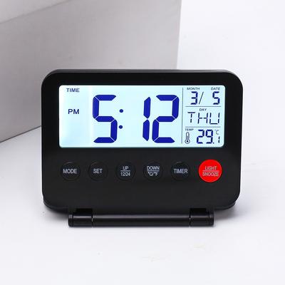 Convenient and Multi-functional Electronic Clock Travel Alarm Clock Ultra-thin Flip Watch Strap Lighting Simple Clock 035