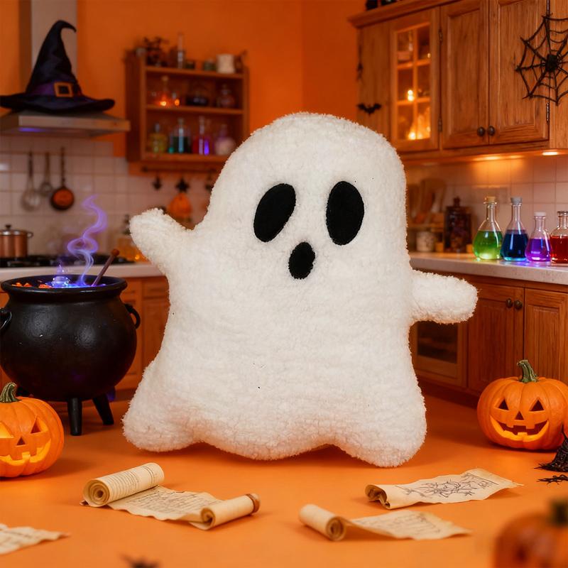 Cartoon Doll Simple Style Bedroom Cushion Plush Cartoon Cloud Ghost Pillow Sofa Doll Toy Halloween Gift Decoration