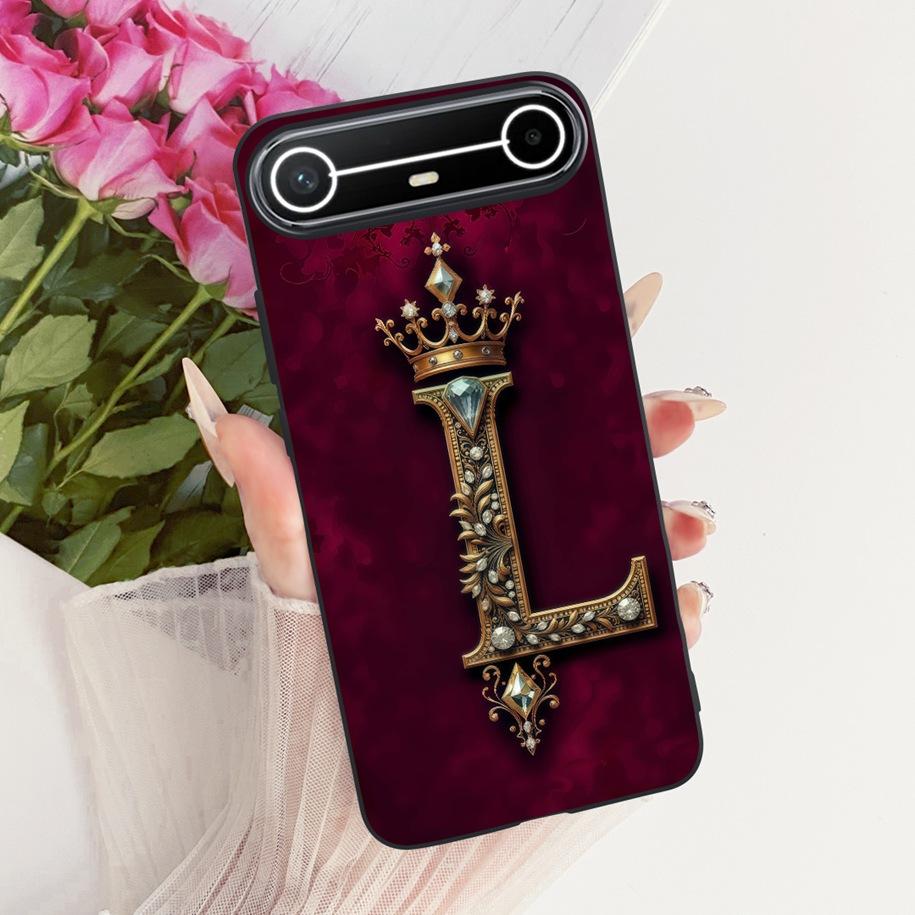 For Tecno Pova Slim Case Luxury Crown Letters Funda Soft Silicone Phone Cover For Tecno Pova Slim 5G Coque KM9 Shockproof Bumper