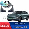 For EXEED Exlantix ET Black Mud Flaps  ABS Plastic 4Pcs Mudguards, Anti - Mud & Splash, Easy Tall Car Accessories