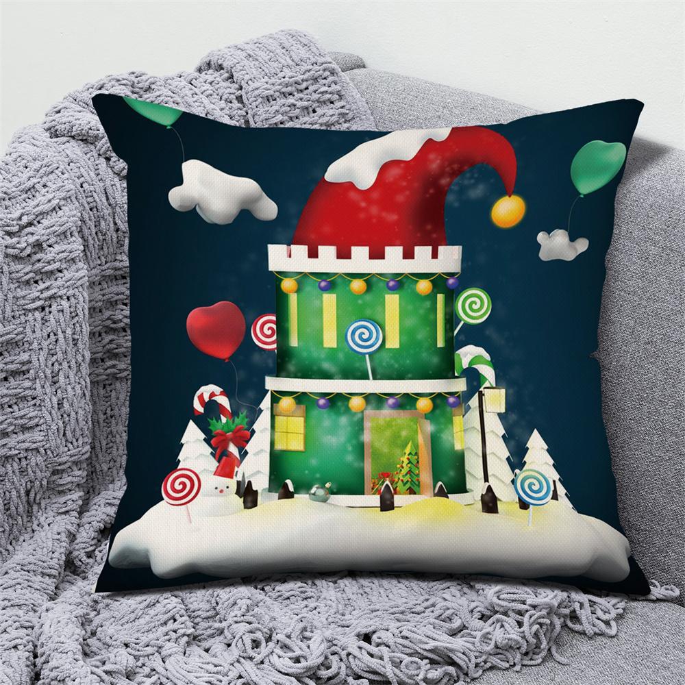 Crăciun Pom de Crăciun Fericit Cadou Husă de pernă imprimată Acasă Sufragerie Decorație Canapea Husă de pernă pătrată din poliester