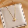 Minimalist Versatile Stainless Steel Love Heart Clavicle Necklace For Women