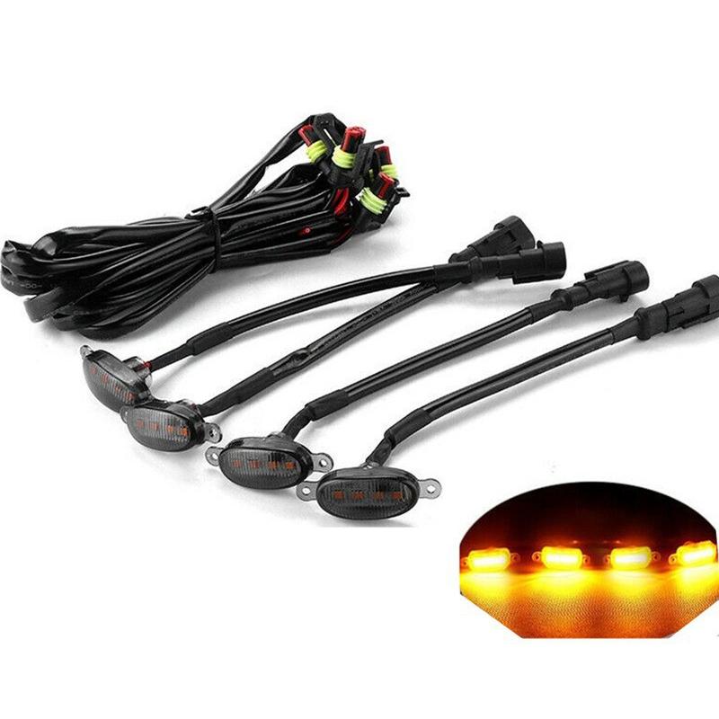 Off Road Vehicle Sedan Grille Grille Grille Decoration Daytime Running Light Led Warning Light Car Grille Small Yellow Light