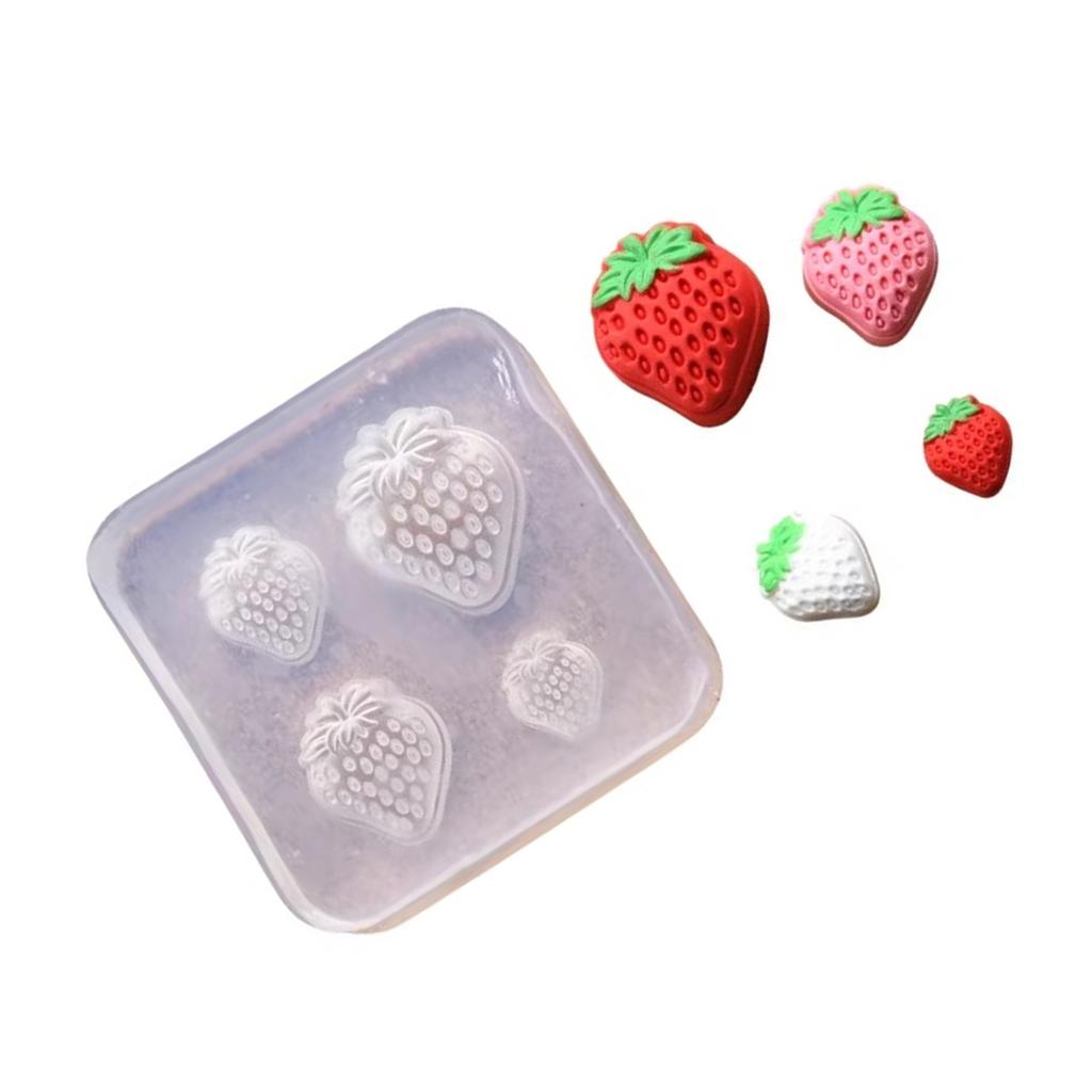 Transparents Silicone Mold for Crafting Miniature Strawberry Treats Miniature Food Mould with Realistic Details