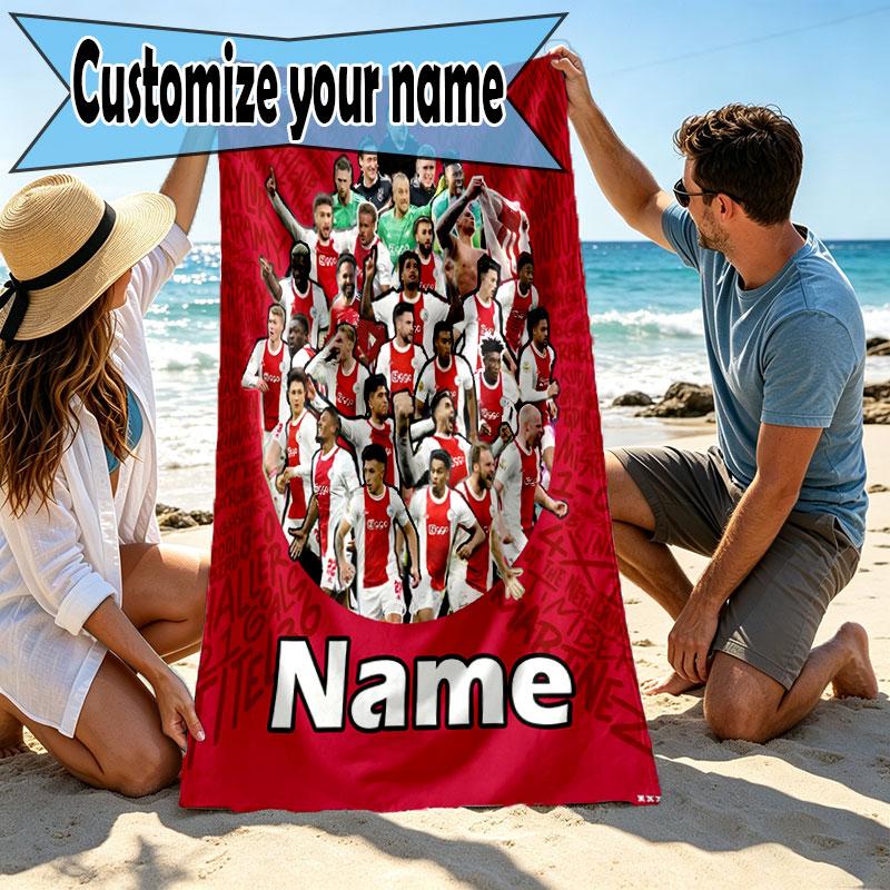 Custom Name Personalized Ajax Print Beach Towel, for Trip Camping Beach Party Home Decor, Birthday Gift for Family & Friends