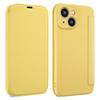 For iPhone 15 Card Holder Kickstand Liquid Silicone Bump Proof Protective Case Skin-touch Phone Cover