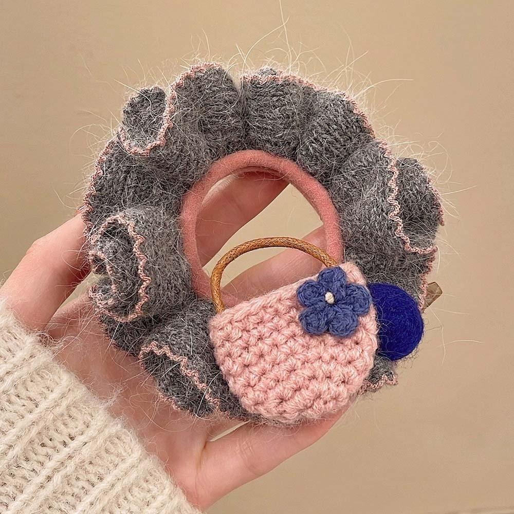 Embroidered Cartoon Animal Hair Rope Large Intestine Circle Bun Rubber Bands Horse Scrunchie  Women