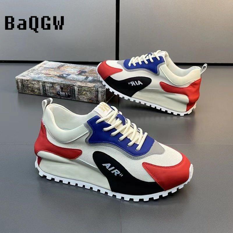 Men Sneakers Casual Color Block Mesh Breathable Outdoor Male Designer Flats High Platform Luxury Chunky Sneakers Running Shoes