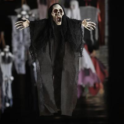Halloween Crâne Suspendu Fantôme Décoration Maison Hantée Accessoires d'Horreur Pendentif Fête d'Halloween Décor Intérieur Extérieur Maison Porte Bar