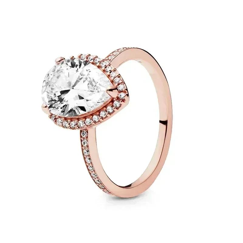 925 Silver Heart-shaped Circular Crown Ring, Sparkling Classic Zircon Couple Jewelry, Exquisite Gift