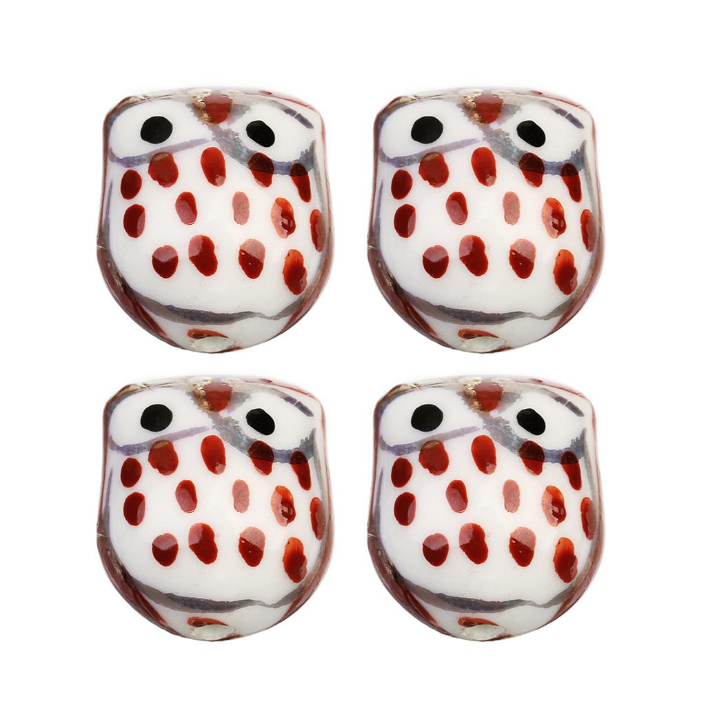 5Pcs Owl Ceramic Beads Colorful Cute Animal Loose Beads for Jewelry Making Accessories DIY Bracelet Necklace Keychain Charms