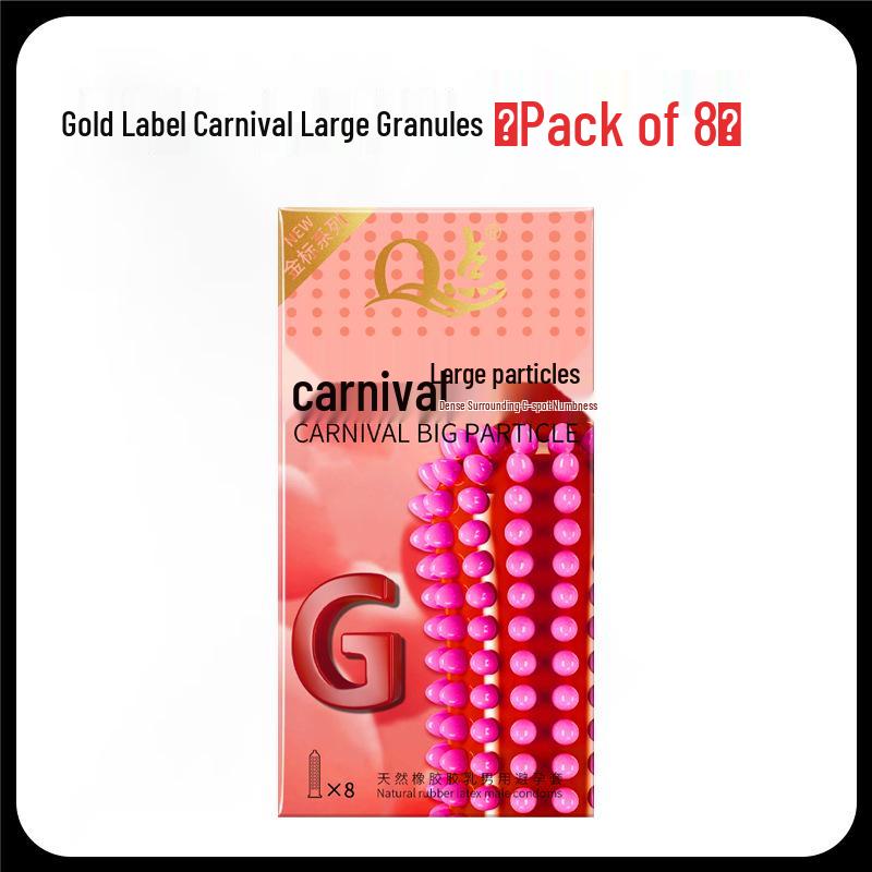 Q Point Ultra-Thin Pink Condoms with 3D Surrounding Particles - Odorless, Super Lubricated, Female Pleasure Enhancing.
