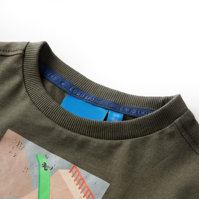 Children's Long-sleeved T-shirt Printed Skateboard Khaki 92-104-116-128-140