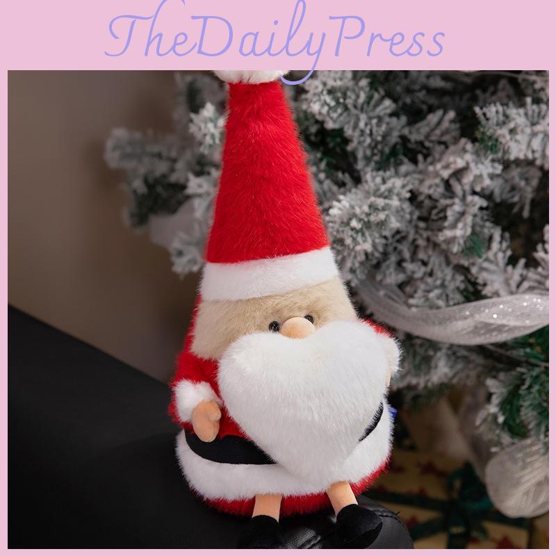 Santa Plush Christmas Toy With Super Soft Short Pile For Holiday Gift Decoration