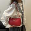 Solid Color Fashion Bow New Trendy Texture Commuting Shoulder Underarm Baguette Bag Women