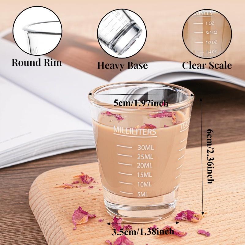 1Pcs 30 Ml Glass Measuring Cup With Scale Glass Liquid Glass Ounce Cup Small Glass Measuring Cup For Coffee Roasting