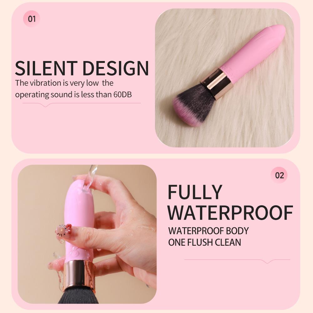 Soft Makeup Brush Vibrator 10 Vibrating Modes Silicone Bullet Vibration Nipple Clitoris Massager Stimulator Sex Toys for Women