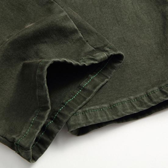 Motorcycle Cargo Pants Pleats Multi Pockets Solid Color Slim Fit Streetwear Hip