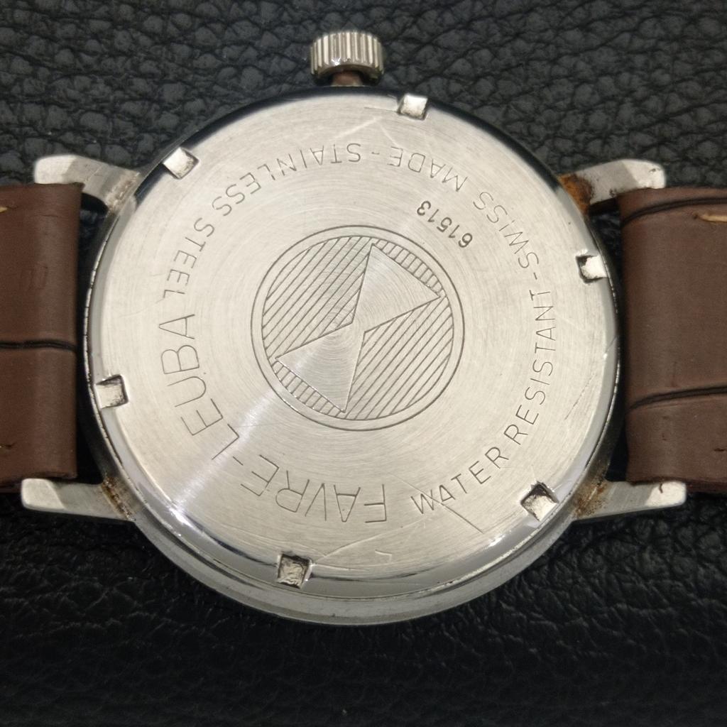 FAVRE LEUBA TWIN POWER 253 VINTAGE HANDAUFZUG SCHWEIZER HERREN BEIGE UHR a703020-1